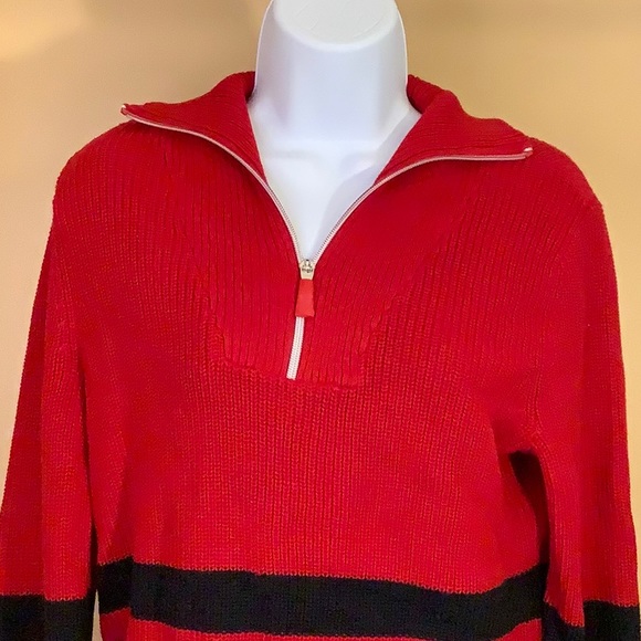 New Ralph Lauren Lauren Active Red and Black Sweater with Zipper - Picture 10 of 14